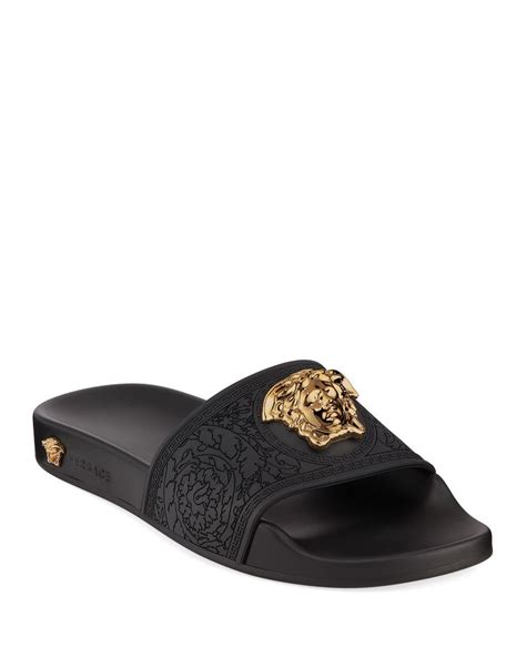 versace palazzo medusa pool slide sandals|new versace flat medusa sandals.